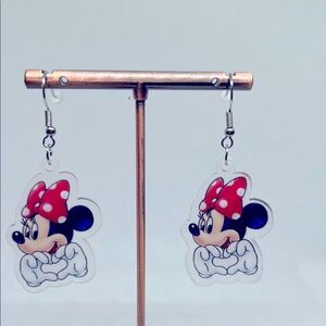 Disney Minnie Mouse Jewelry Red and Black Earrings